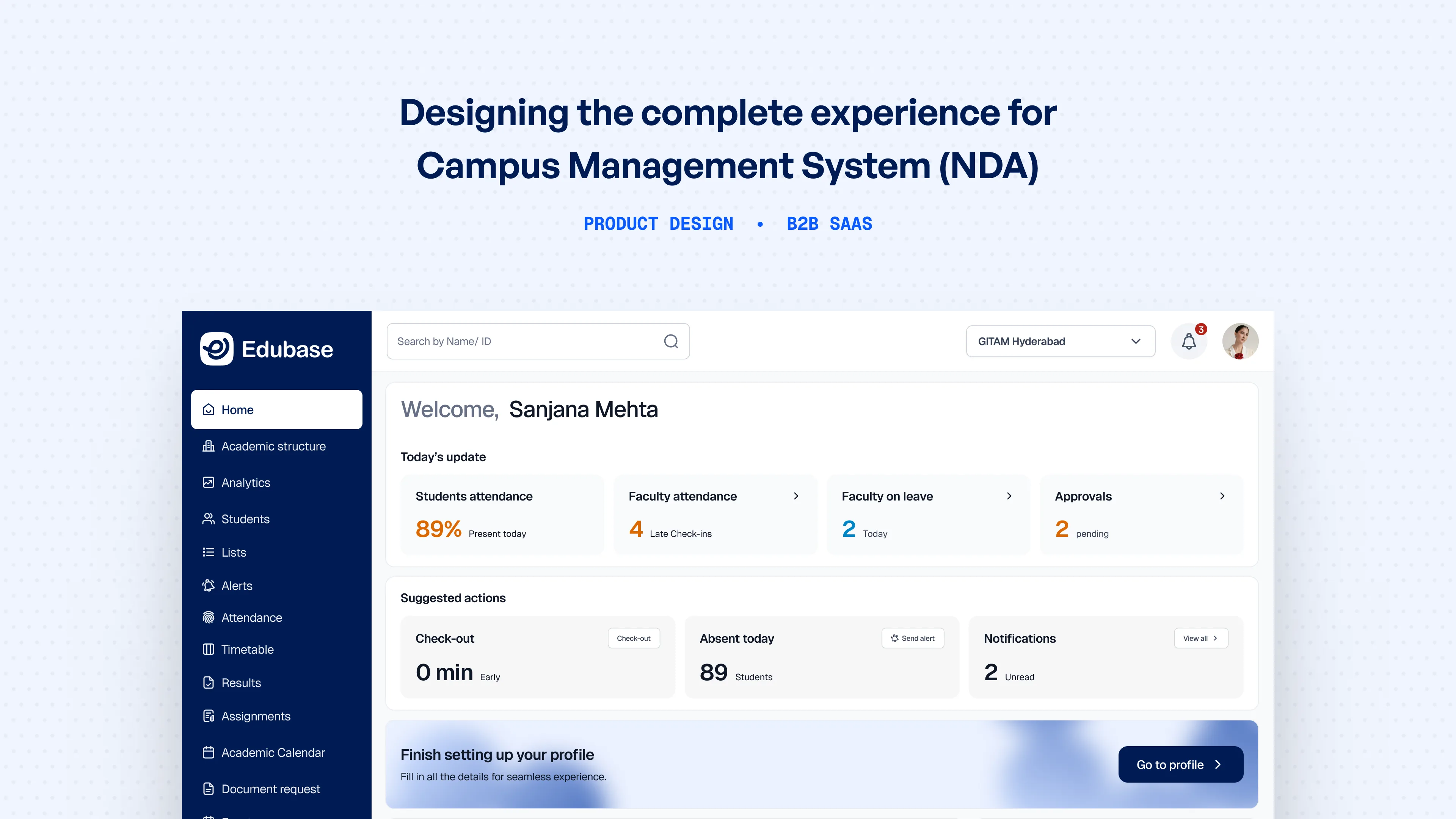 Designing a campus management system from scratch with 17+ interconnected modules